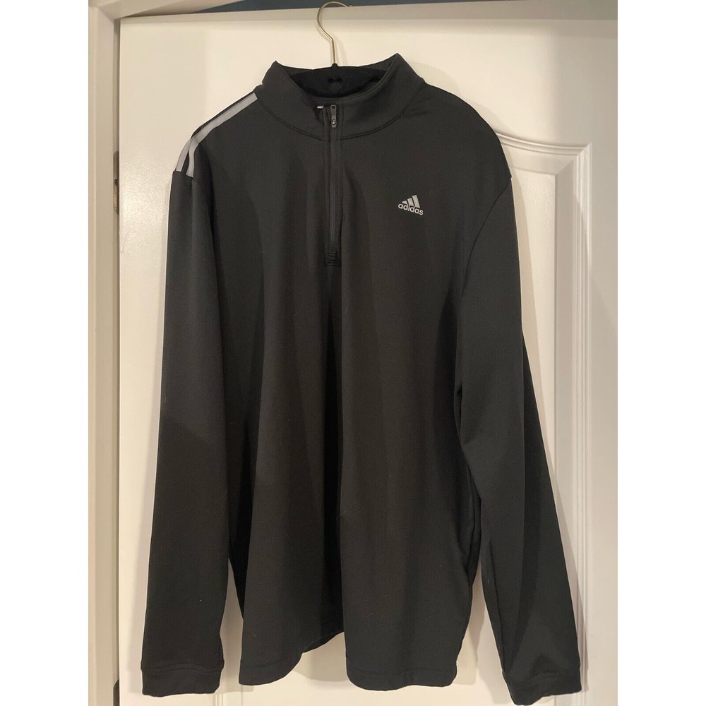 Mens adidas Half Zip Sweater M Medium Black‎ Atheltic Gym Workout